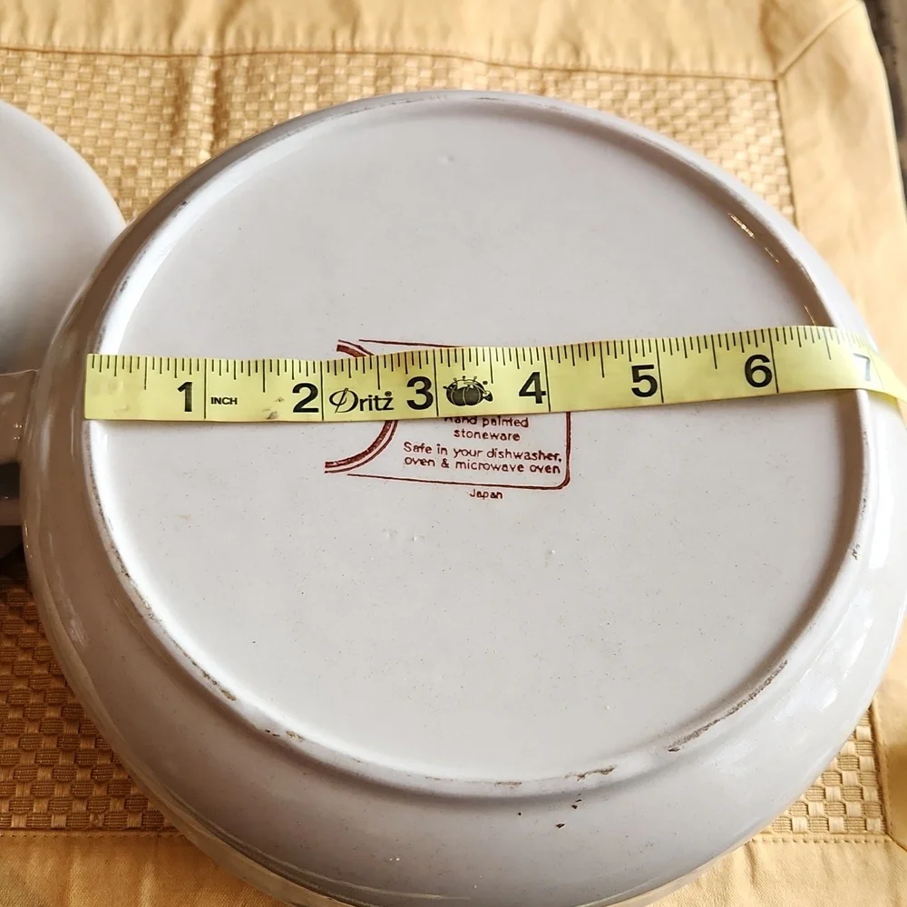 Contemporary Chateau Japanese Stoneware Handpainted Vintage Lidded Casserole